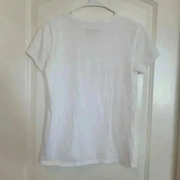 Life is Good Women's White Cotton "Happy Hour" V-Neck Short Sleeve T-Shirt - Picture 6 of 7